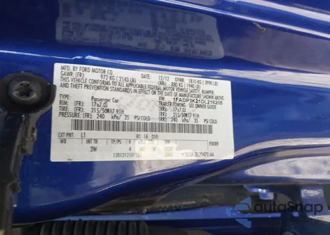 2013 Ford Focus Se из США, поврежденный, VIN 1FADP3K21DL216205